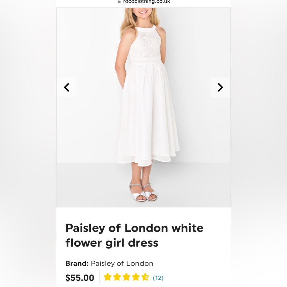 NWT Paisley of London white flower girl dress size 16